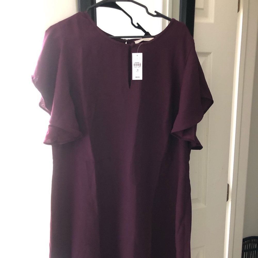 Maroon short sleeve dress- 18W